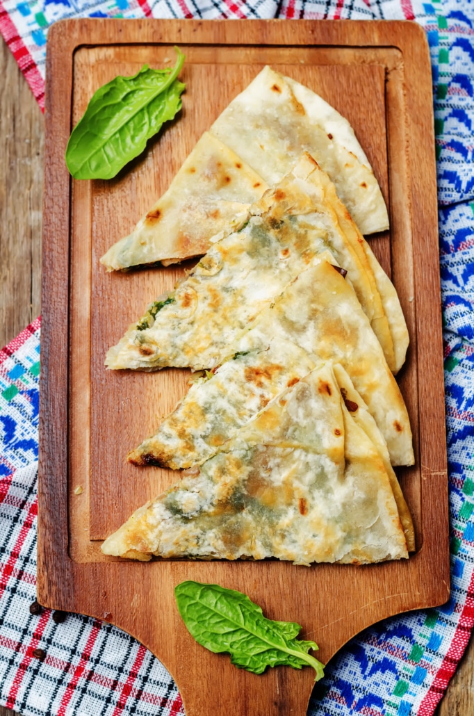 Quesidilla med tun og spinat