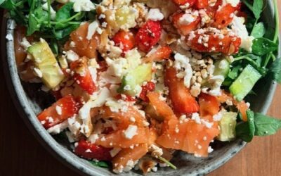 Agurk, blomkål & jordbær med ost