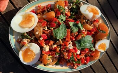 Linse- og æggesalat med feta